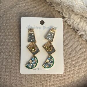 Tequila salt lime sparkly dangle earrings never worn
